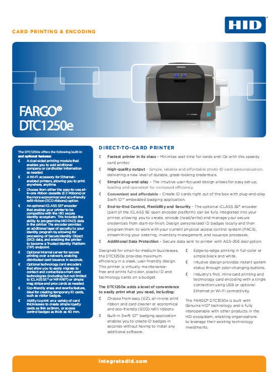 Fargo DTC1250e Brochure
